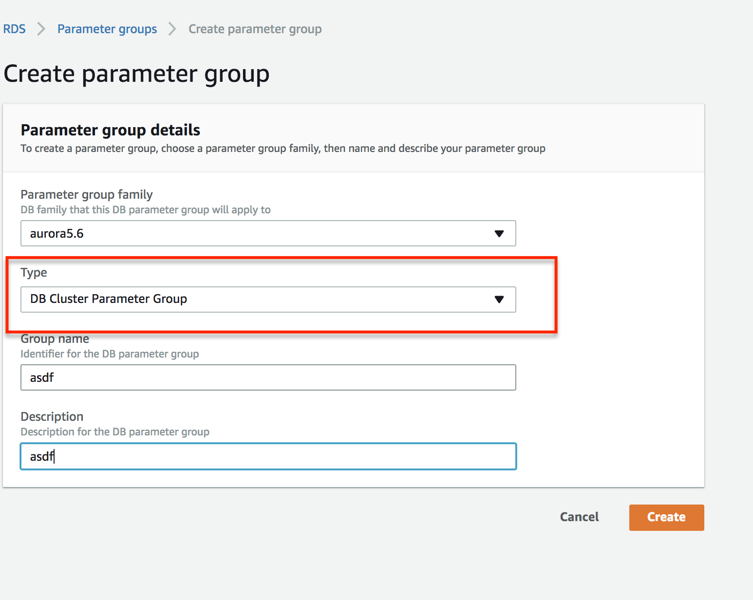 Parameter Group Creation 2